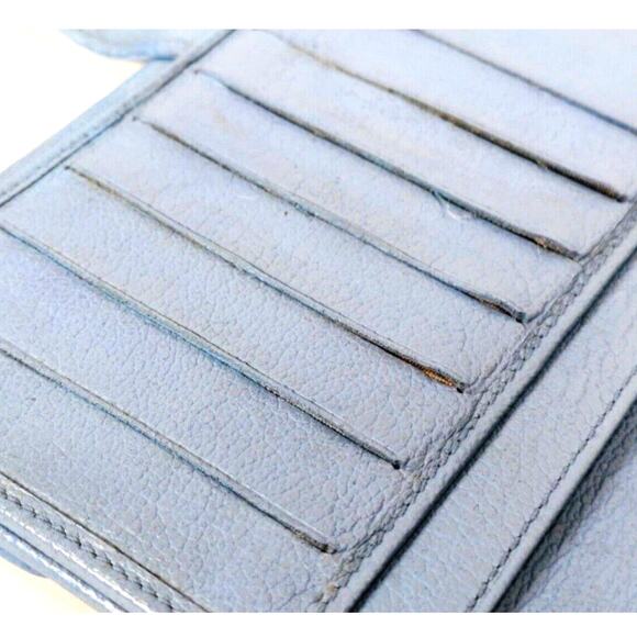 Authentic CHANEL Camellia Wallet Calfskin Wallet Light Blue - Picture 7 of 9